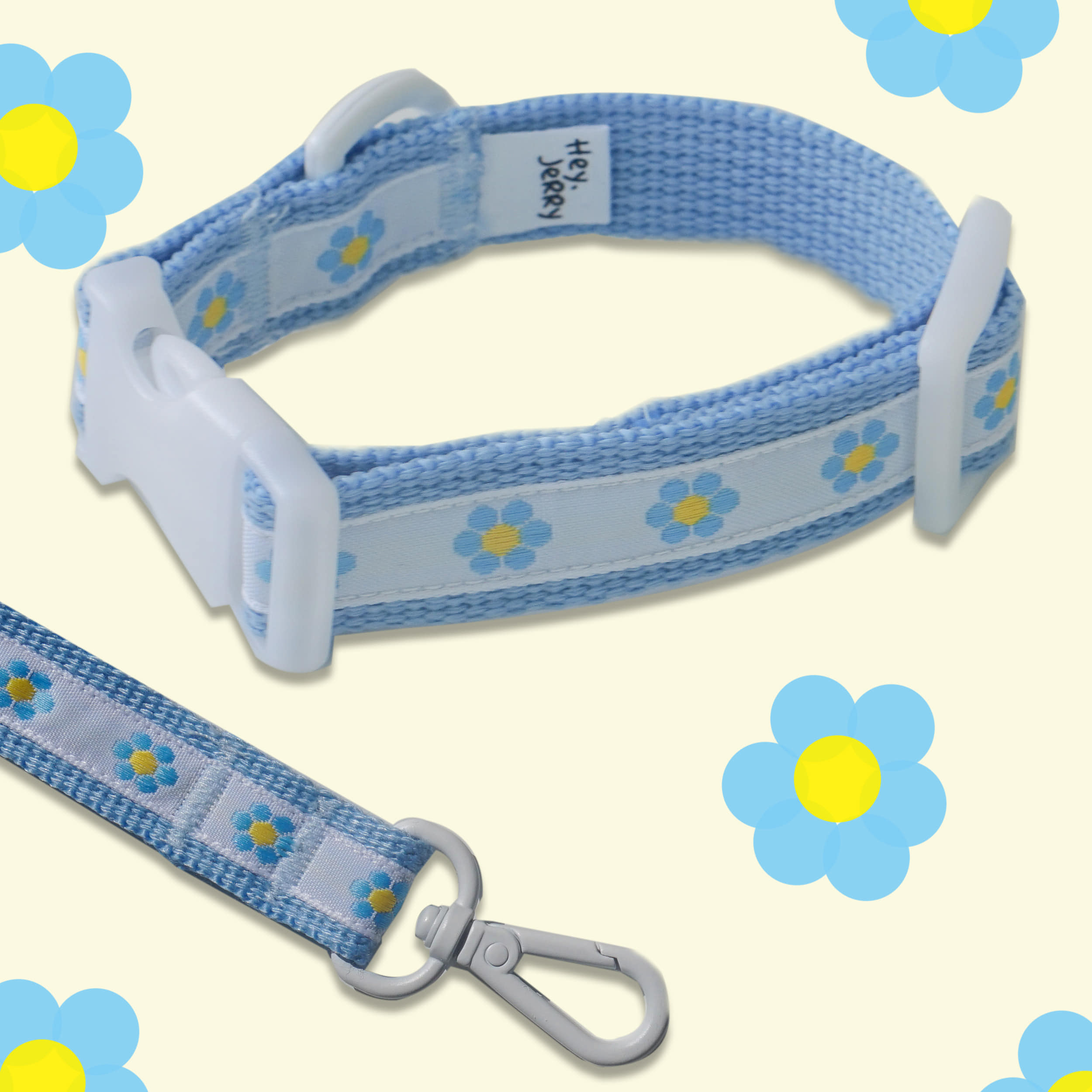 Baby Flower Collar / leash (Blue)