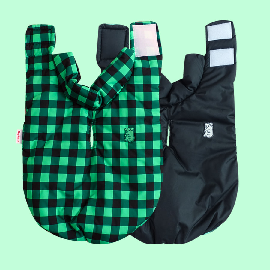 Checkerd Reversible Padding Vest [Green]